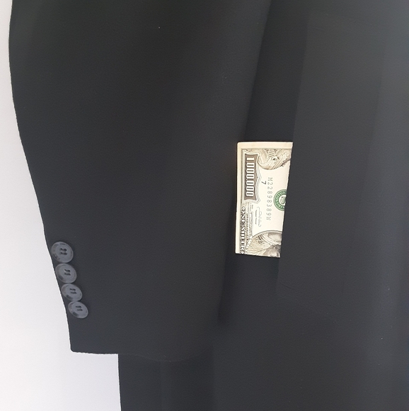 CALVIN KLEIN Black Wool Blend Long Dress Overcoat Sz 42R - EUC - Picture 5 of 12